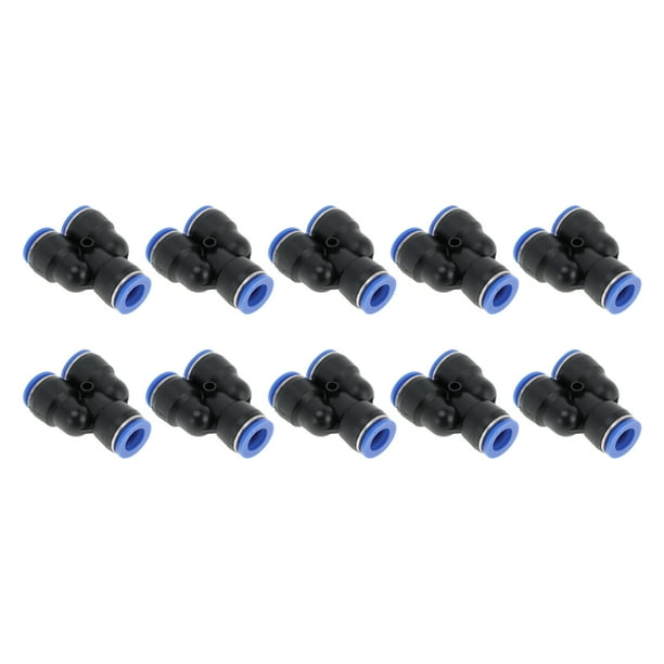 Conectores de aire tipo Y de 35/64" para manguera, 10 piezas, azul y negro
