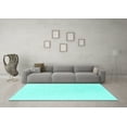 thumbnail image 3 of Ahgly Company Machine Washable Indoor Rectangle Oriental Turquoise Blue Industrial Area Rugs, 6' x 9', 3 of 4