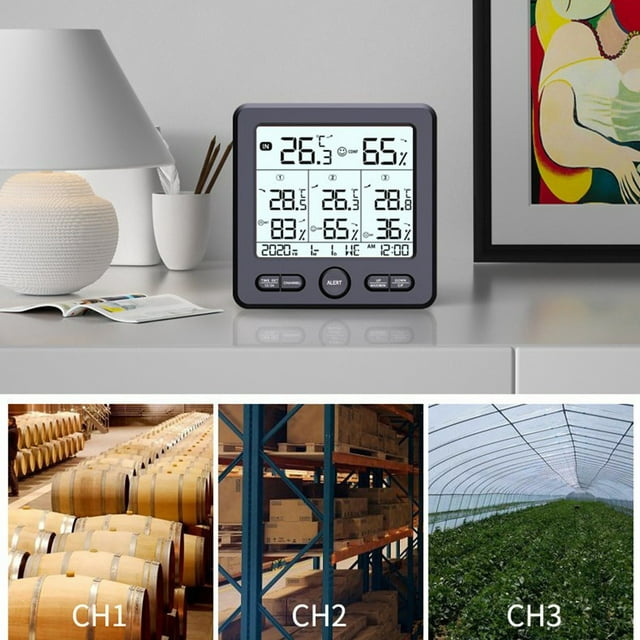 WIFKLSIIPG TS 6210 Multifunction Digital Temperature Hygrometer Wireless Digital Indoor Outdoor Forecast Sensor(Black)