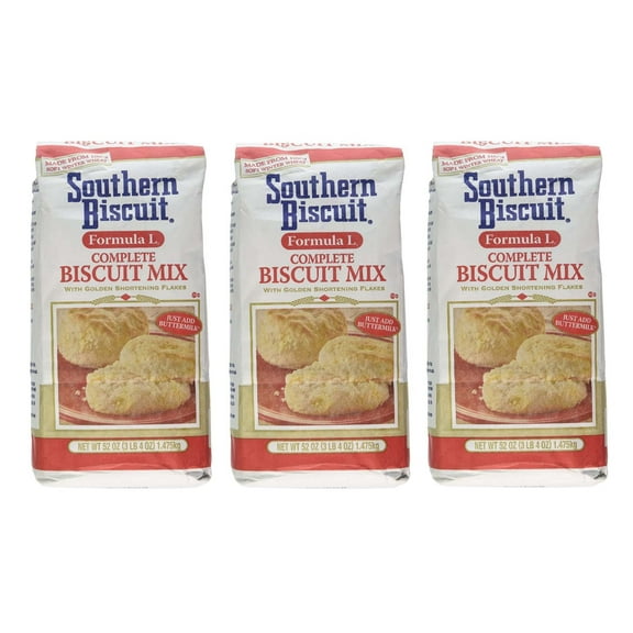 Southern Biscuit Formula L Complete W/golden SMRShortening Flakes Biscuit Mix, 3 - 52oz Pkgs