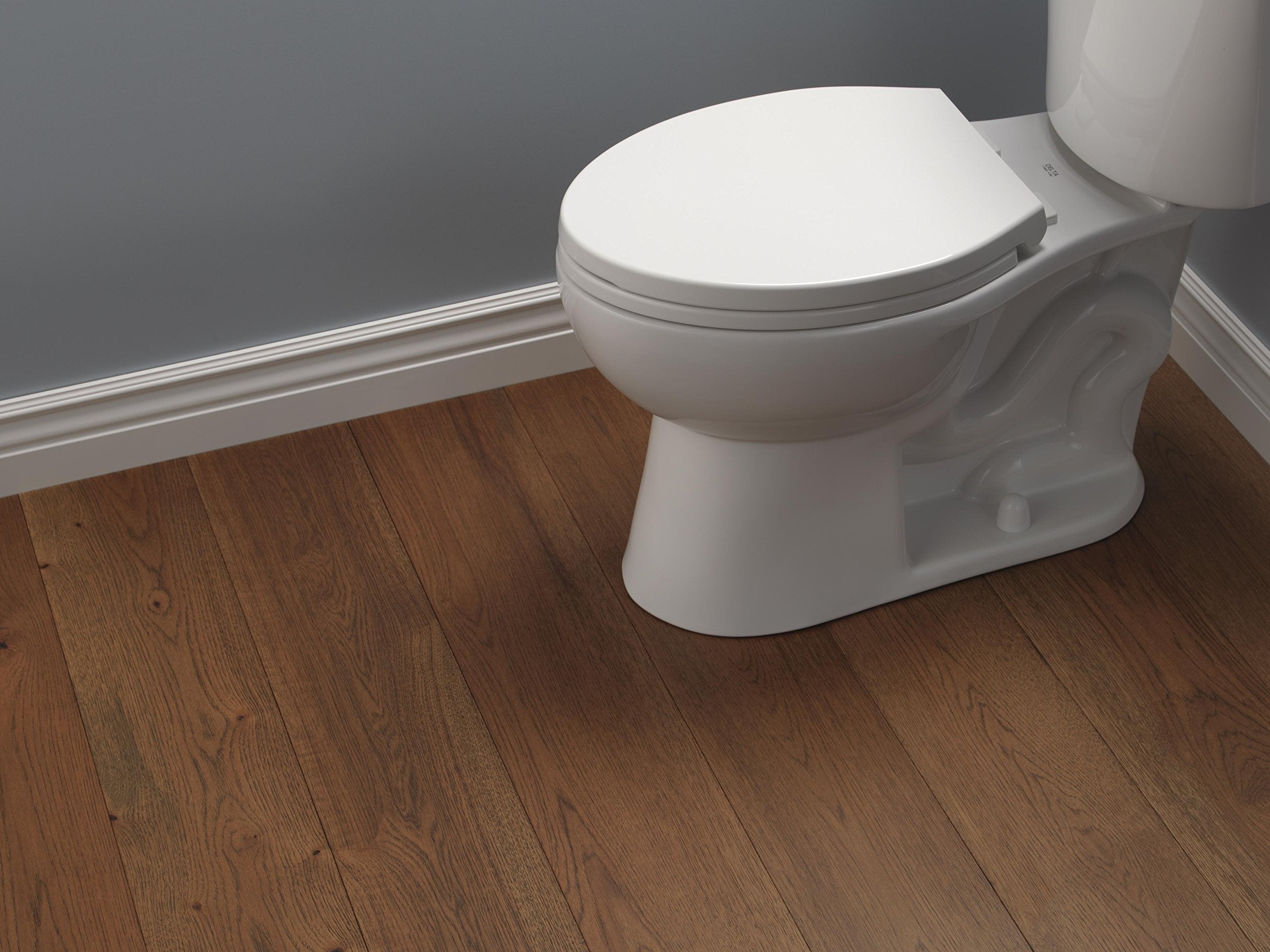 Delta Morgan Round Closed Front Toilet Seat with NoSlip Bumpers in White 800903-WH