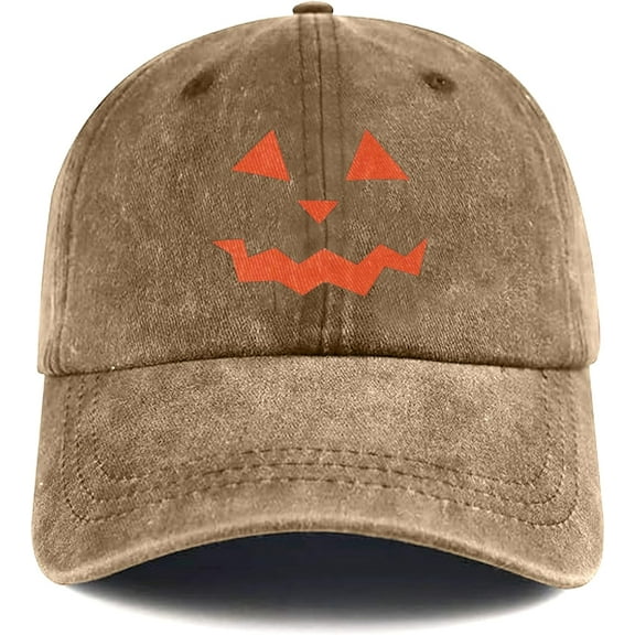 Halloween Hat Pumpkin Dad Hats for Men Halloween Decorations Adjustable Funny Pumpkin Face Baseball Cap