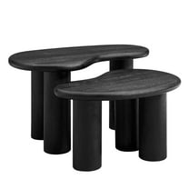 Coffee Sofa Side End Table, Black, Wood, Living Room Lounge Cafe Lobby Hospitality Restaurant, Modern Contemporary, HB37932