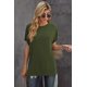 thumbnail image 2 of ABPHQTO Camiseta de color sólido de manga corta con cuello redondo verde para mujer, 2 of 5