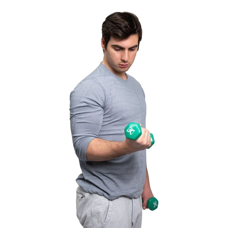 Vinyl-coated iron dumbbell, green, 3 lb, 1 each - Walmart.com