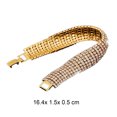 thumbnail image 5 of UDIYO Women Roman Style Rhinestone Wide Bangle Bracelet Jewelry Gift for Wedding Party Banquet, 5 of 7