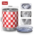 thumbnail image 3 of 12oz Tumblers Red and Black Checkered Pattern Vacuum Insulated Stainless Steel Travel Tumbler Cups Mug with Lid and Straw for Beer,Coffee,Beverages with Cleaning Brush for Cold & Hot Drinks, 3 of 5