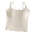 thumbnail image 4 of Noric Women Sleeveless Camisole Tops Built in Padded Bra Spaghetti Straps Criss Cross Back Hollow Out Casual Summer Tank Tops, 4 of 8