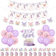 Butterfly Its a Girl Decorations Butterfly Its a Girl Banner Butterfly Garland Its a Girl Cake Topper Balloon Butterfly Baby Shower Decorations for Gender Reveal Spring Floral Theme Party
