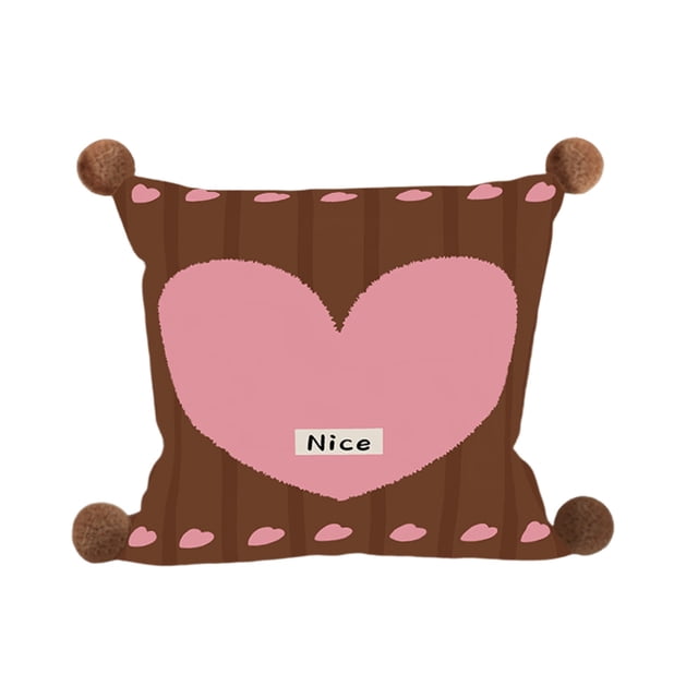 Heart Shaped Pillow Removable Washable Cover with Insert Sofa Cushion 16X16 Inch Valentines Day Home Decor