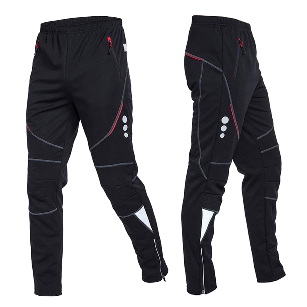 Santic Men's Cycling Pants Fleece Thermal Windproof Winter Outdoor Athletic Pants for Biking Running Hiking 