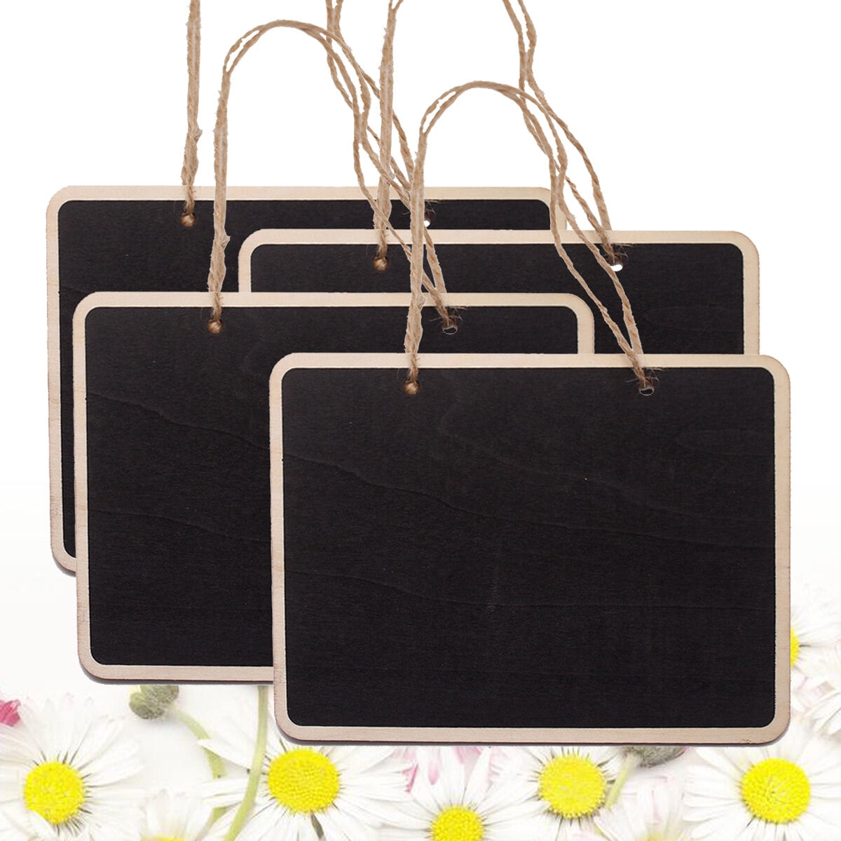 4 PCS Mini Chalkboards Rectangular Hanging Blackboard Double Sided
