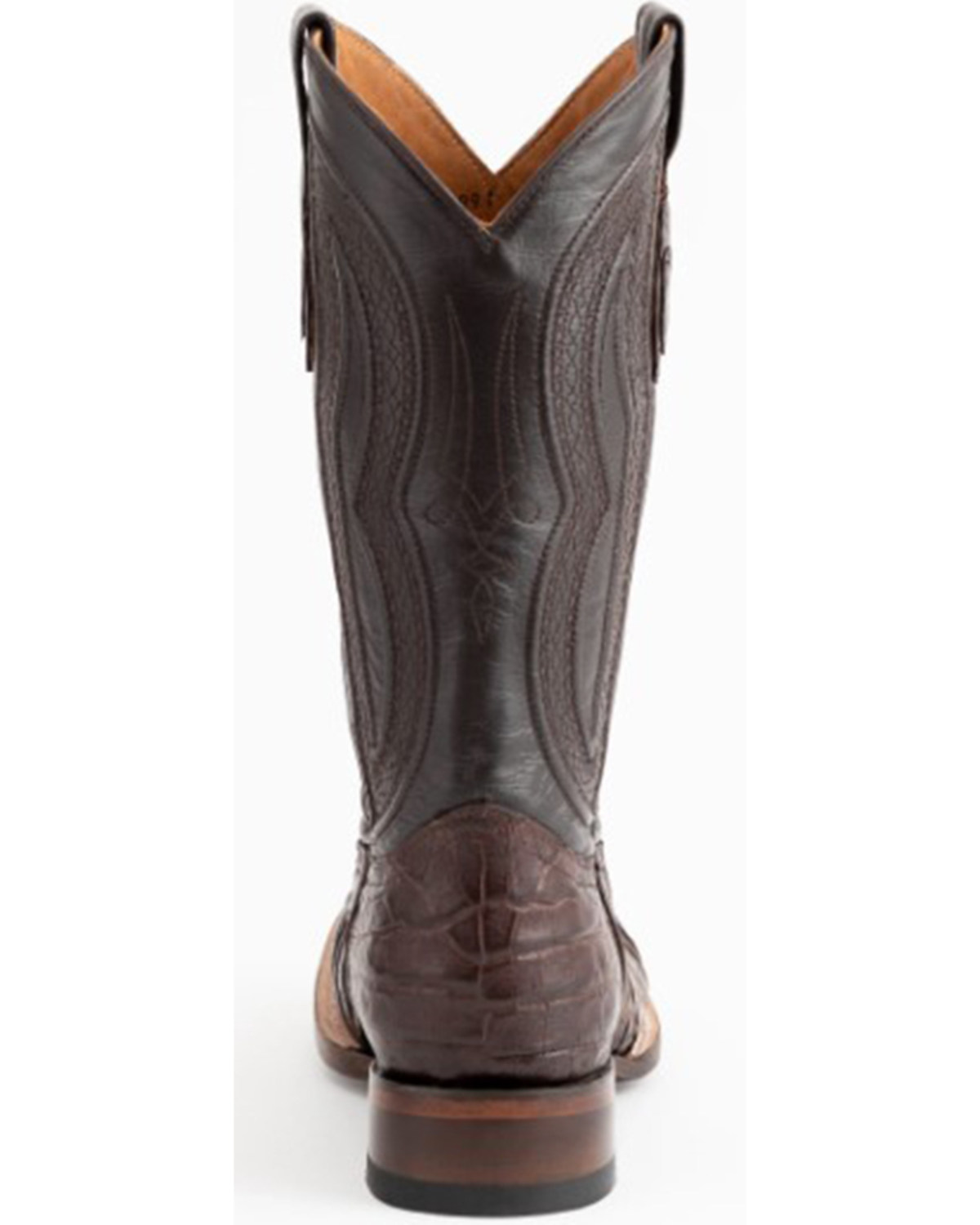 Ferrini  Mens Belly Caiman Chocolate Square Toe   Western Cowboy Boots   Mid Calf - image 5 of 7