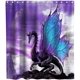 thumbnail image 1 of Cortina de ducha de dragón morado, juego de decoración de baño de tela con ganchos, lavable, 59 x 70 pulgadas, azul (1 pieza) brillar  Electrónica, 1 of 5
