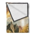 thumbnail image 2 of Landscape Soft Flannel Fleece Throw Blanket, Panoramic Image of Dandelions in High Tatra, Cozy Plush for Indoor and Outdoor Use, 50" x 70", Olive Green Sand Brown, by Ambesonne, 2 of 5