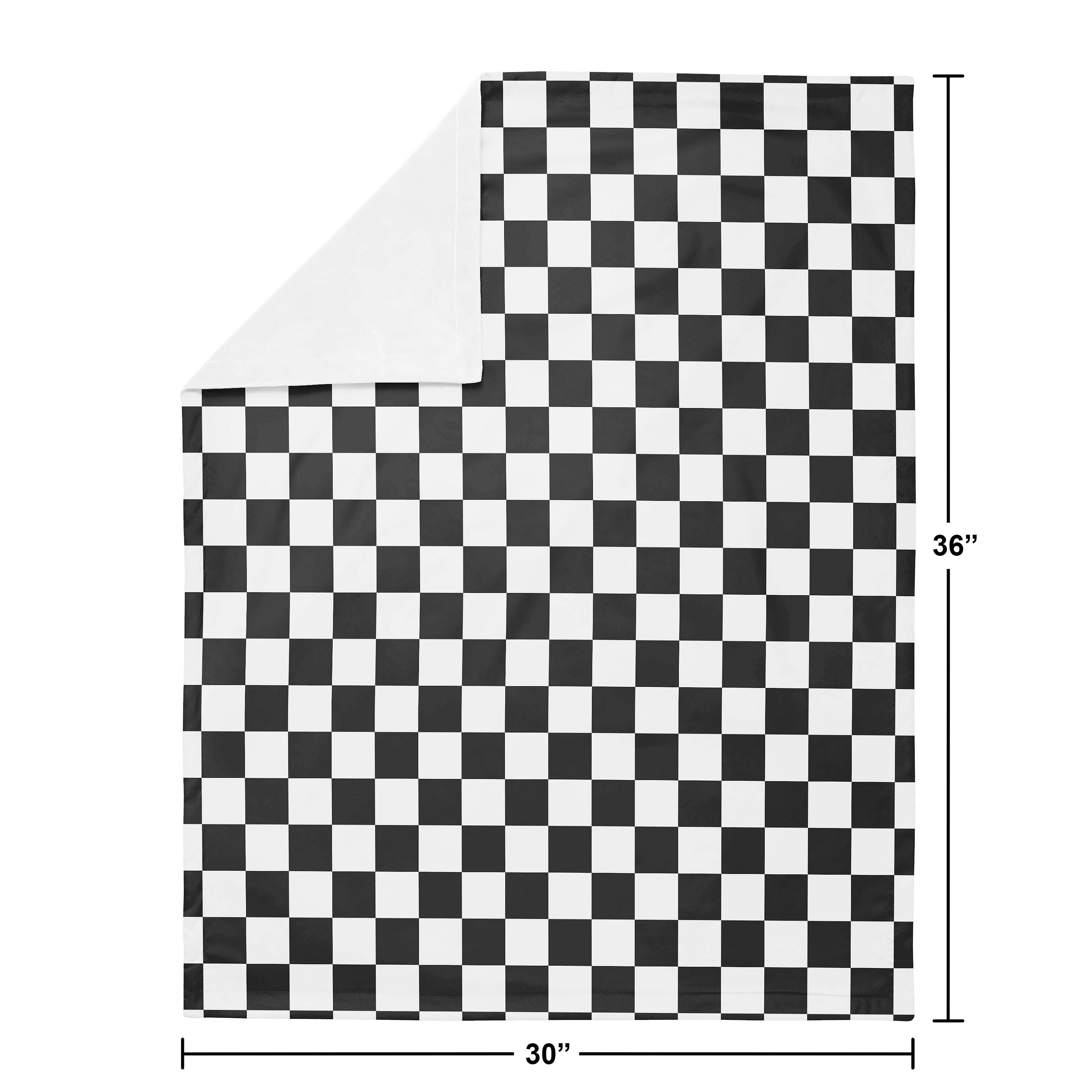 Sweet Jojo Designs Black and White Gingham Checkered Plaid Boy, Girl, Unisex/Gender Neutral Baby Receiving Security Blanket