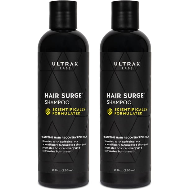 Ultrax Labs Champú para el crecimiento del cabello para adelgazamiento y caída del cabello Champú para mujeres y hombres Hair Surge 8oz. | Paquete de 2