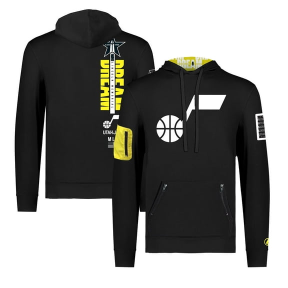 Unisex FISLL x Black History Collection Black Utah Jazz Pullover Hoodie