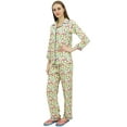 thumbnail image 1 of Bimba Cream Button-Down Shirt With Elastic Waist Pajama Pant 2 Pcs Pj Sets-18, 1 of 4