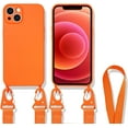 thumbnail image 1 of HAHDAXIA Crossbody Lanyard Case Compatible with iPhone\u2002XR, Lens Protection Soft Silicone Shockproof Protector Case with Adjustable Shoulder Strap Removable Neck Strap (Orange, iPhone XR), 1 of 7