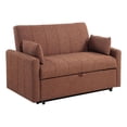 thumbnail image 2 of Porta Sleeper Sofa Full Bed, Copper Brown Boucle, Pillows, 60 Inch, 2 of 7