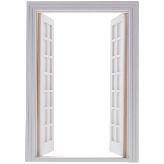 Hytrove Mini Door Model Wooden for Dollhouse Decoration 1 Set