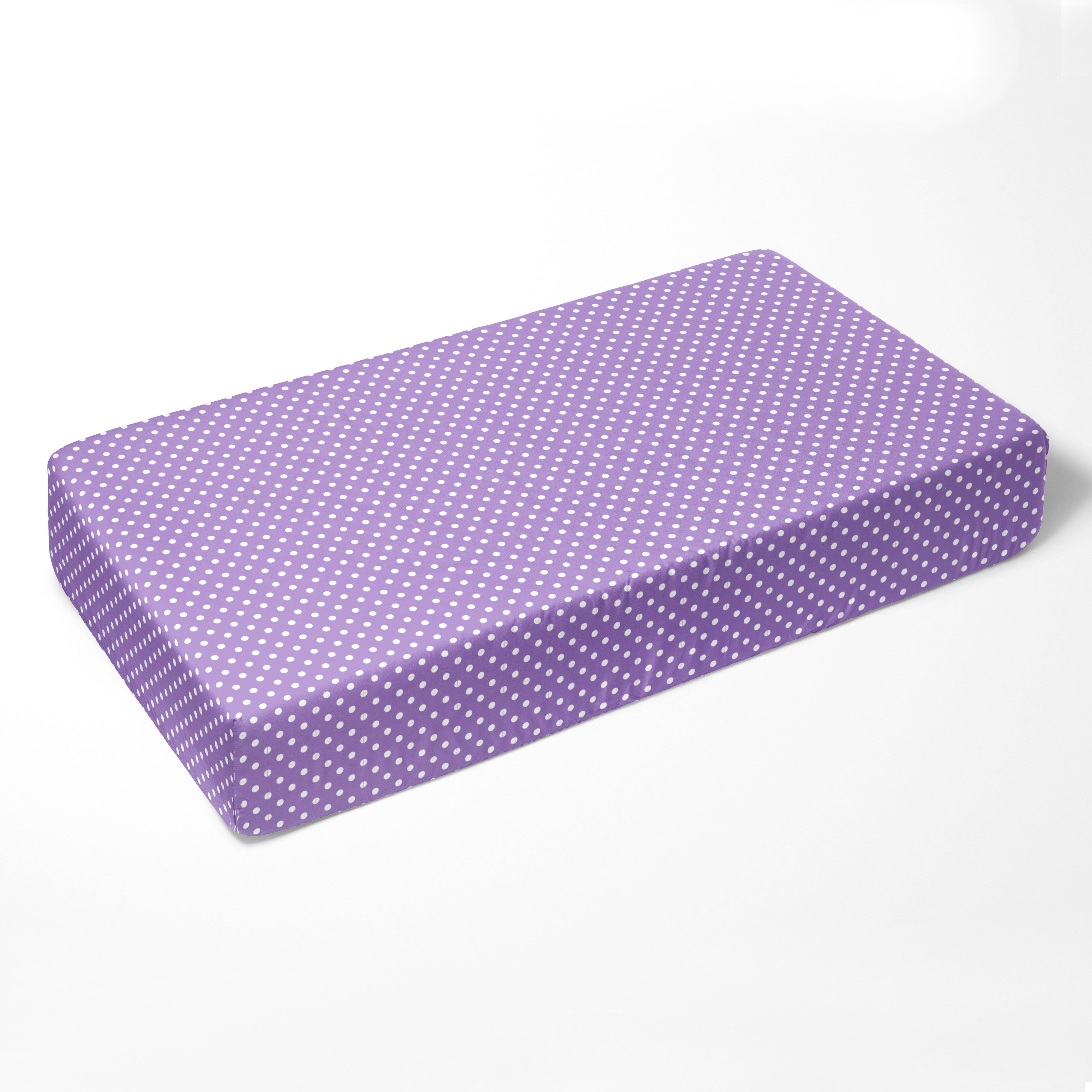 Bacati - Pin Dots Purple Toddler Bedding/Sheet Set 100% Cotton Percale