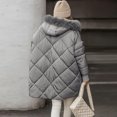 thumbnail image 5 of Jackets for Women Fleece Lined Winter Coats Hooded Down Coat with Zip Pockets for Cold Weather Protection, Daily Commute, and Christmas Outings,Gray,3XL, 5 of 6