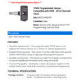 thumbnail image 2 of TPMS Programmable Sensor - Compatible with 2004 - 2016 Chevy Tahoe 2005 2006 2007 2008 2009 2010 2011 2012 2013 2014 2015, 2 of 2