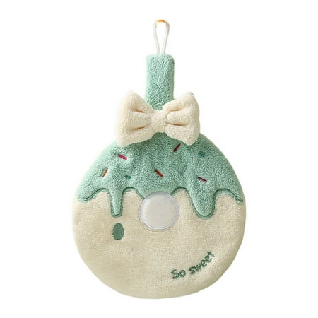 

Mightlink Children Hand Towel with Lanyard Super Soft Absorbent Dishcloth Multi-use Wipe Hands Reusable Hangable Coral Fleece Bathroom Hand Cloth Bathroom Accessories