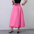 thumbnail image 5 of Women's Bubble Long Skirt Elastic Waist A-Line Pleated Ruffle Flowy Balloon Maxi Skirts with Pockets, 5 of 8