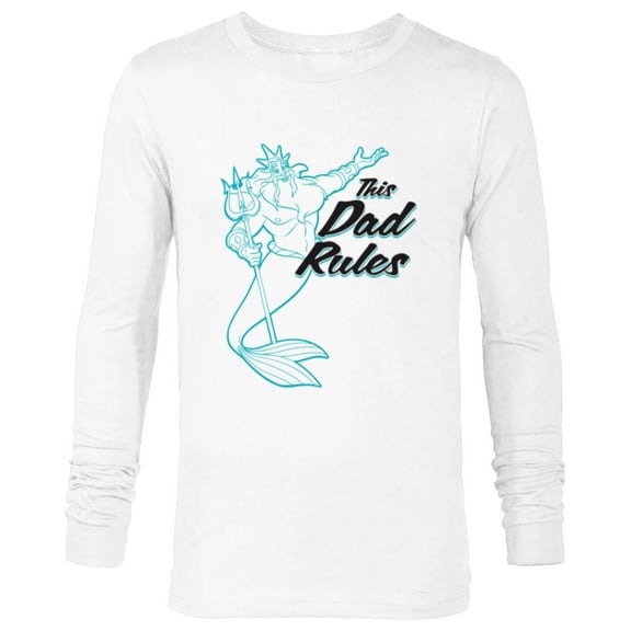 Disney The Little Mermaid King Triton Dad Rules Men's - Long Sleeve T-Shirt for Men - Customized-White
