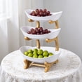 thumbnail image 6 of 3 Tier Countertop Fruit Basket Organizer, Oval bamboo Fruit Basket Kitchen Counter, Fruit Holder for Kitchen Countertop, Tiered Fruit Bowl for Kitchen Countertop, Space-Saving Organizer, 6 of 6