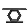 thumbnail image 3 of Harper & Bright Designs Irregular Wood Console Table , Unique Narrow Entryway Table with Innovative Hollow Hexagon Leg Structure for Hallway and Entryway , Black, 3 of 8