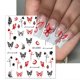 thumbnail image 5 of Pegatinas de uñas con diseño de mariposas en 3D, autoadhesivas, en blanco y negro, ideales para la primavera. 6 hojas., 5 of 5