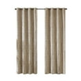 thumbnail image 3 of SunSmart Mirage Fabric Knitted Jacquard Total Blackout Window Panel in Beige, 3 of 6