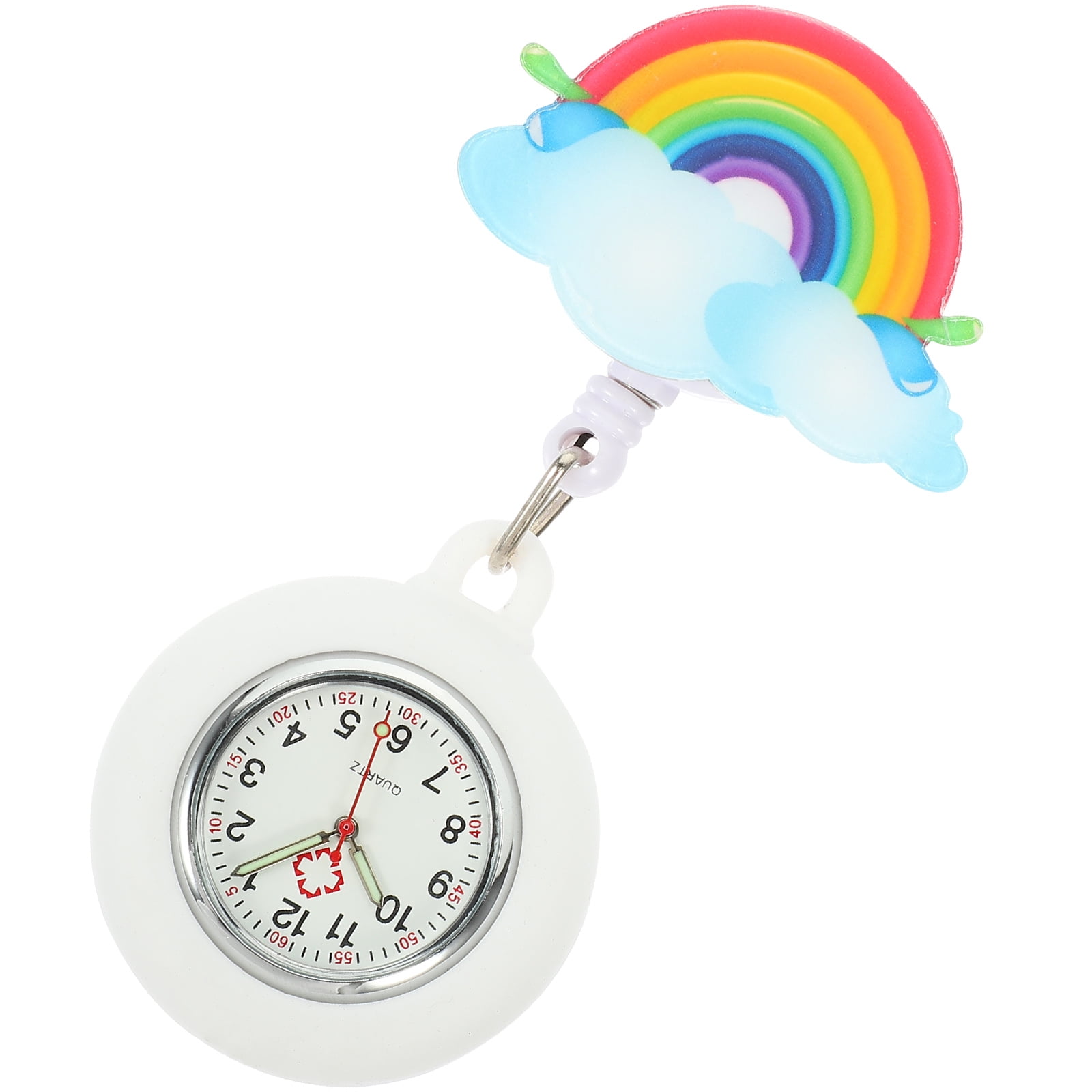 Retractable Rainbow Badge Watch Portable Nurse Watch Gift for