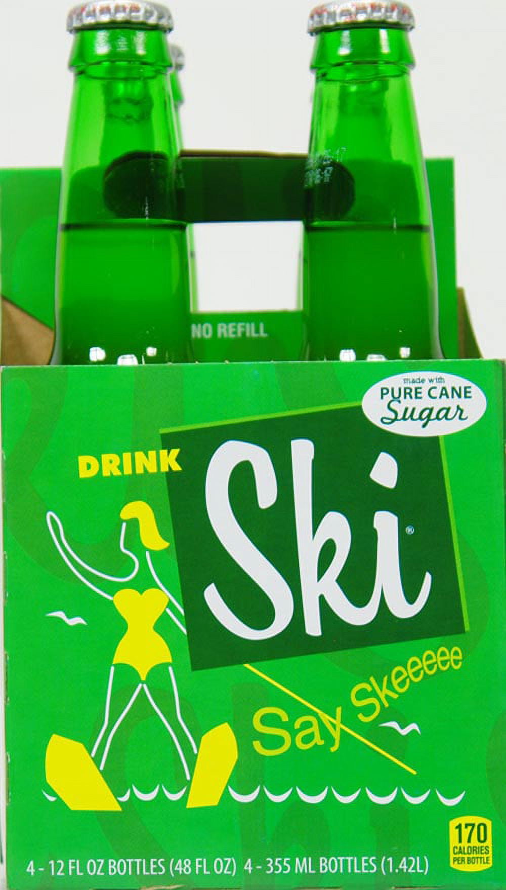 (2 pack) SKI Citrus Soda Pop, 12 Fl Oz, 4 Pack Bottles