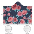 thumbnail image 3 of Wearable Blanket,Pioneer Flower Floral Print Pattern Hooded Wearable Flannel Blanket for Adults & Teens with Buckle,Winter Poncho Shawl Wrap Cape,60"x80", 3 of 5