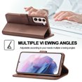 thumbnail image 6 of Allytech Flip Case for Galaxy S21 Plus, Premium PU Leather Wallet Case Classic Design with Card Slot and Magnetic Closure Folio Fold Stand Cover Case for Samsung Galaxy S21 Plus 5G, Brown, 6 of 7