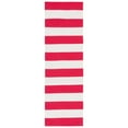 thumbnail image 2 of SAFAVIEH Montauk Saranna Striped Cotton Runner Rug, Red/Ivory, 2'3" x 11'7", 2 of 10
