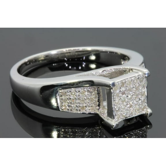 .25 CARAT WOMENS LADIES STERLING SILVER REAL DIAMOND ENGAGEMENT BRIDAL WEDDING RING