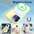 thumbnail image 3 of Magnetic Case for iPhone 16 Pro Max，Compatible with MagSafe Charging with Ring Stand  Heavy-Duty Protection Liquid Silicone Phone Case,Yellow,For iPhone 16 Pro Max, 3 of 6