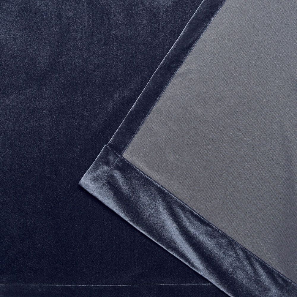 Exclusive Home Velvet Heavyweight Light Filtering Hidden Tab Top Curtain Panel Pair, 52"x108", Navy