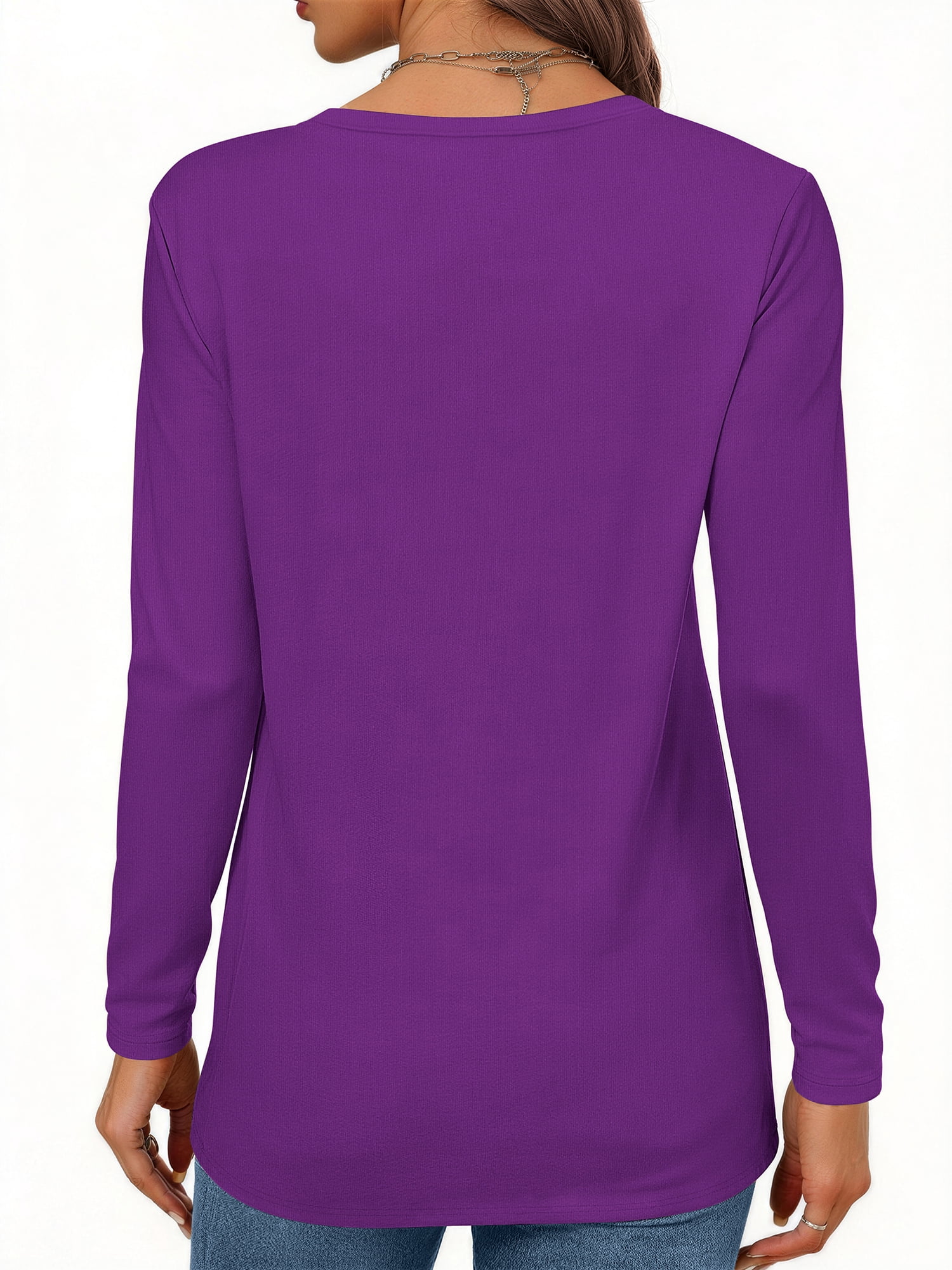 MOSHU 3 Pack T Shirts for Women Crew Neck Long Sleeve Womens shirts Casual Loose Fit Fall Tops