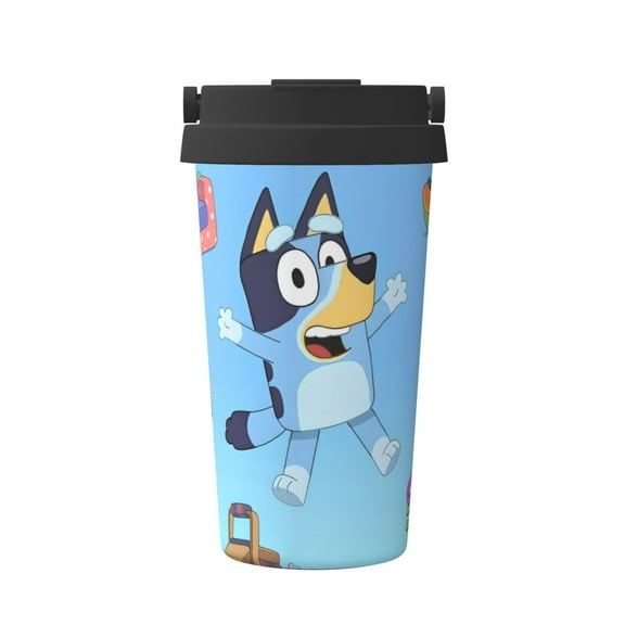 Saiise Bluey Print Travel Coffee Mug 16oz,Insulated Coffee Mug to Go,Reusable Coffee Travel Mug with Seal Lid,Vacuum Stainless Steel Coffee Cups for Hot/Ice Coffee Tea