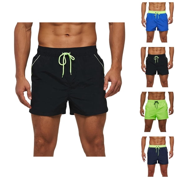Mens Swim Trunks 2026 Summer Casual Elastic Waist Quick Drying Swim Shorts with Pockets Beach Shorts