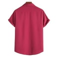 thumbnail image 4 of Mens Short Sleeve Shirt Casual Stand Collar Tops, 4 of 6