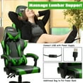 thumbnail image 6 of Gymax Gaming Chair Reclining Swivel Racing Office Chair w/Massage Lumbar Support Green, 6 of 10