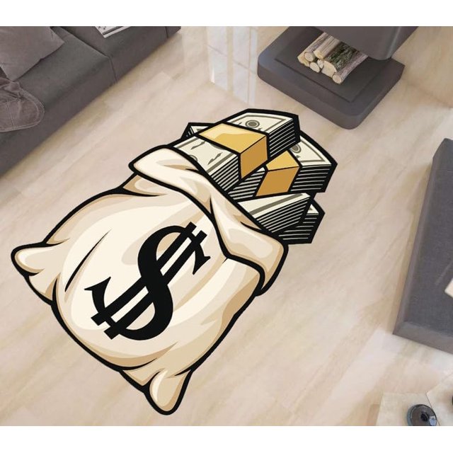 Moneybag Rug,Banknote Rug,Dollar Rug,Currency Rug,Money Rug,Man Cave Rug,Area Rugs,Pupular Rug,Personalizable Rug,Modern Home RugWF310.7 (71\u201dx110\u201d)=180x280cm
